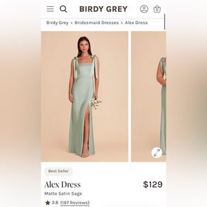 Sage Green Birdy Grey Evening Dress